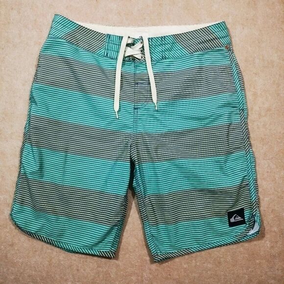 Quicksilver Striped Board Swim Shorts #5 - Picture 1 of 5